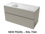 Meuble avec vasque Solid-Surface, finition bois ou couleurs, deux tiroirs à onglet, L.60, 70, 80, 100, 120 et 140 cm, P. 45 cm, Hauteur 55 cm, Stock disponible, LIVRAISON OFFERTE